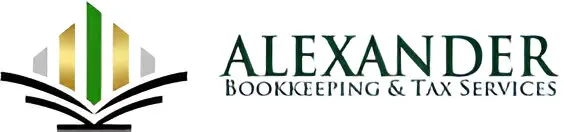 A green and white logo for alex bookkeeping